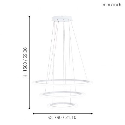 EGLO โคมไฟห้อยเพดาน LED PENAFORTE 39274 - Image 2