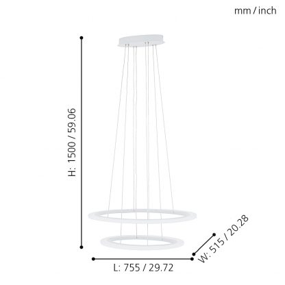 EGLO โคมไฟห้อยเพดาน LED PENAFORTE 39307 - Image 2