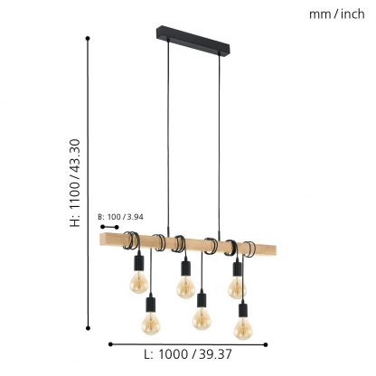 EGLO โคมไฟห้อยเพดาน TOWNSHEND 95499 - Image 2