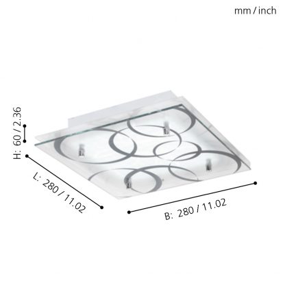 EGLO โคมไฟติดผนังหรือพดาน LED CONCABELLA 95528 - Image 2