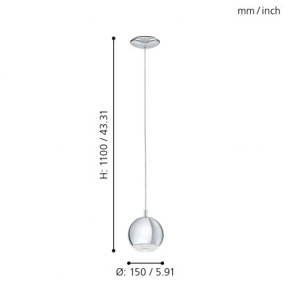EGLO โคมไฟห้อยเพดาน LED CONESSA 95911 - Image 2