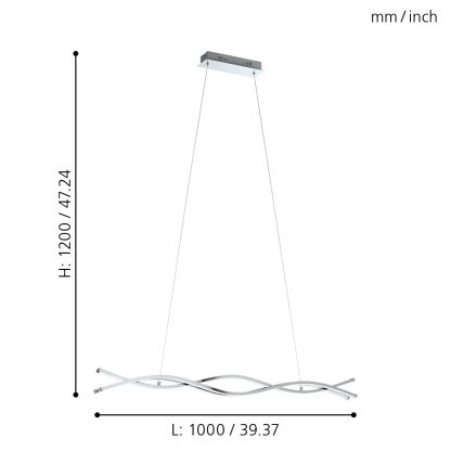 EGLO โคมไฟห้อยเพดาน LED LASANA 2 96102 - Image 2