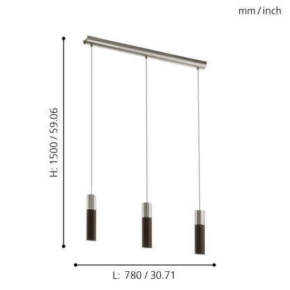EGLO โคมไฟห้อยเพดาน LED VILLORA 96882 - Image 2