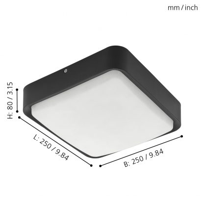 EGLO โคมไฟติดผนังหรือพดาน LED PIOVE-C 97295 - Image 2